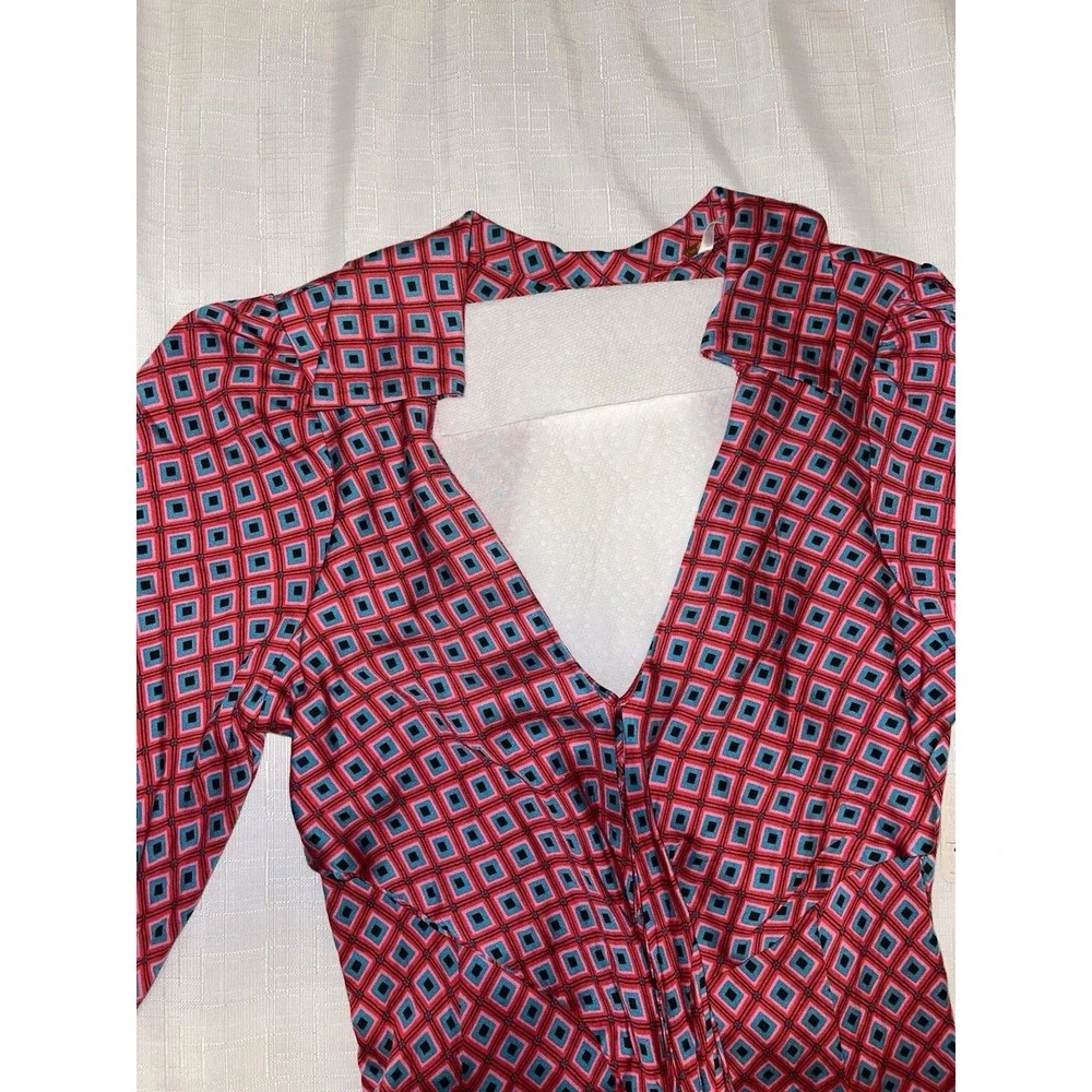 Free People It Takes Two Mini Dress Women Size XS Open Back Wrap Skater Pink Red